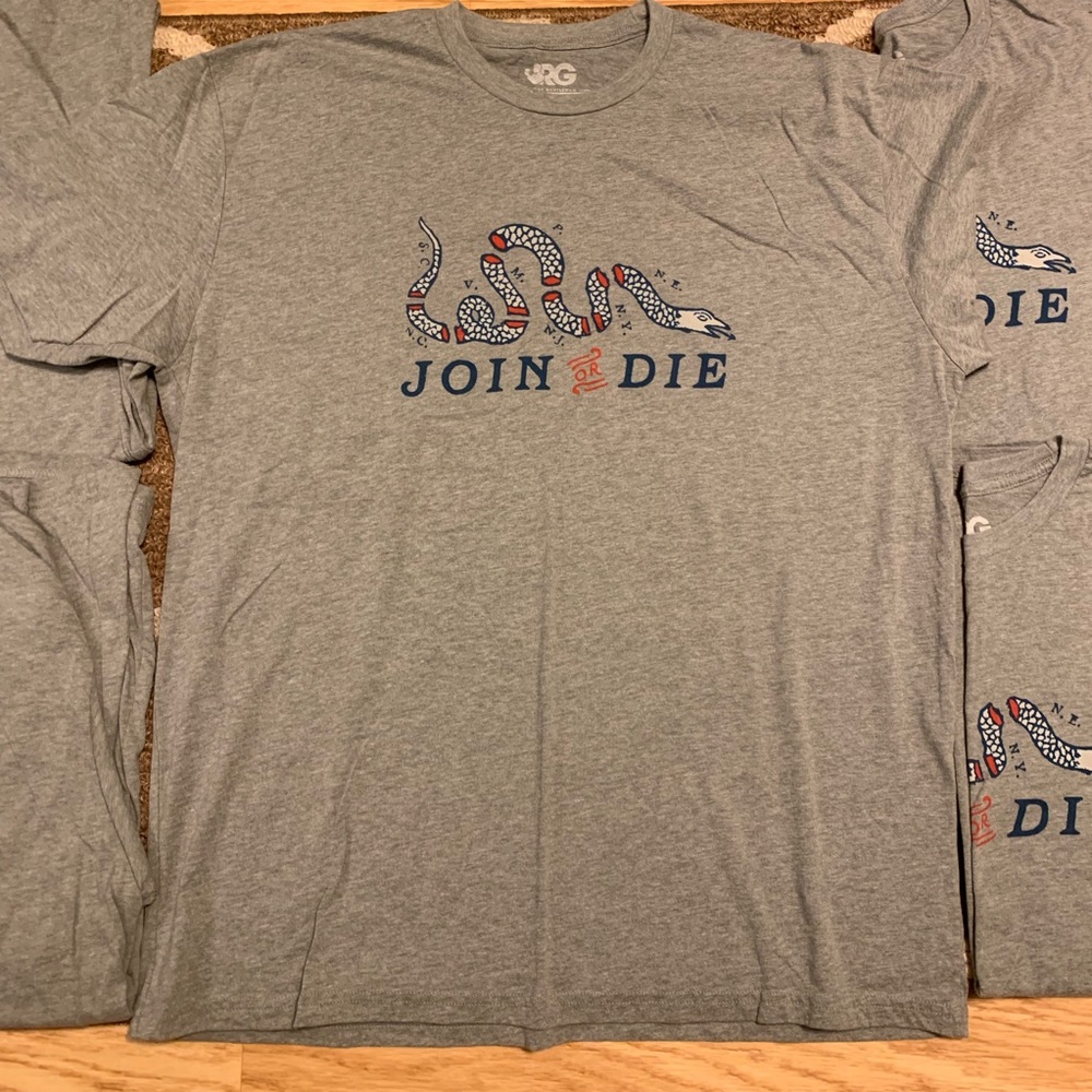 Rowdy Gentlemen “Join or Die” tee XXL Grey